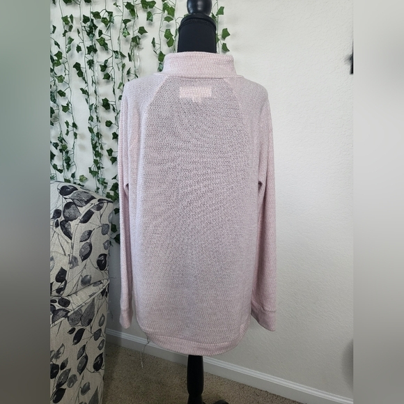 French Laundry Mock Neck Pink Fluffy Lightweight Long Sleeve Sweater - Picture 5 of 9